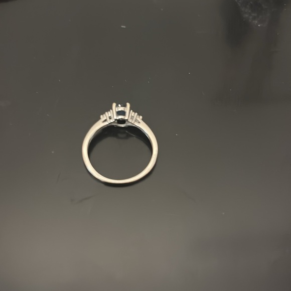 Sapphire (9/10 ct. t.w.) and Diamond Accent Ring in 14k White Gold - Picture 3 of 9